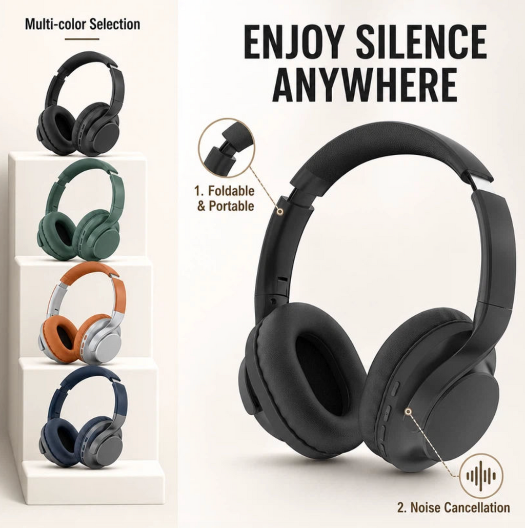 Wireless Over-Ear Headphones with ANC