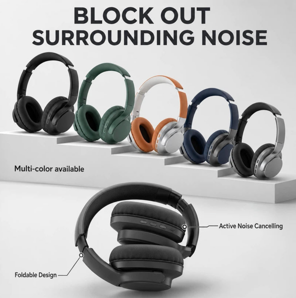 Wireless Over-Ear Headphones with ANC